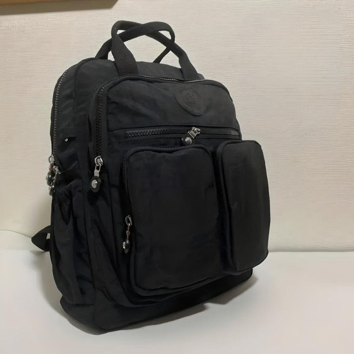 Unisex urban waterproof backpack with multiple pockets, ideal for daily commutes & travel.