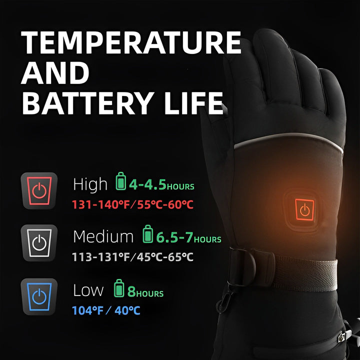 Winter heated gloves for skiing, fishing, hiking. Unisex, USB rechargeable, provides extreme cold protection.