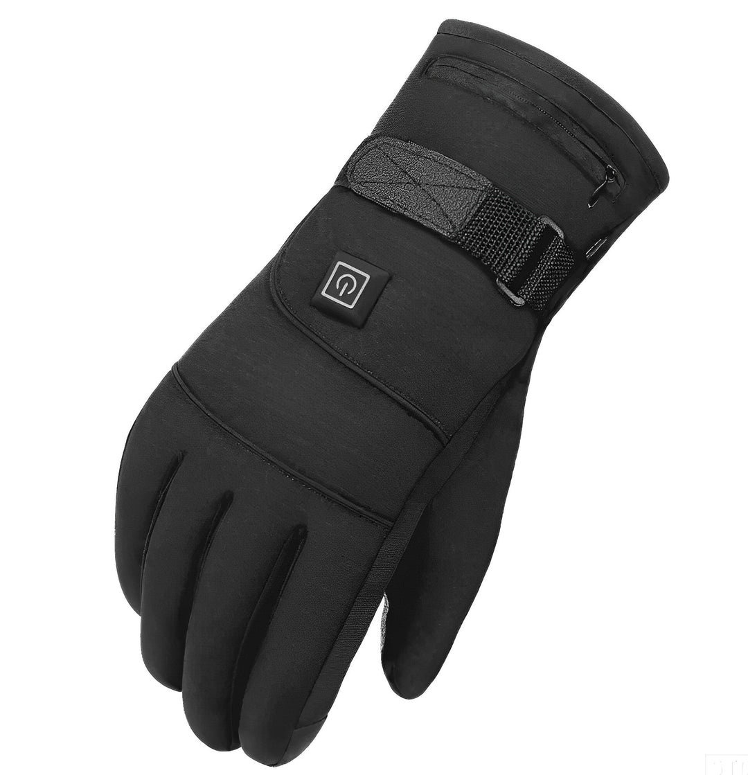 Warm electric gloves, USB rechargeable, designed for extreme cold skiing, fishing, and winter outdoor comfort.