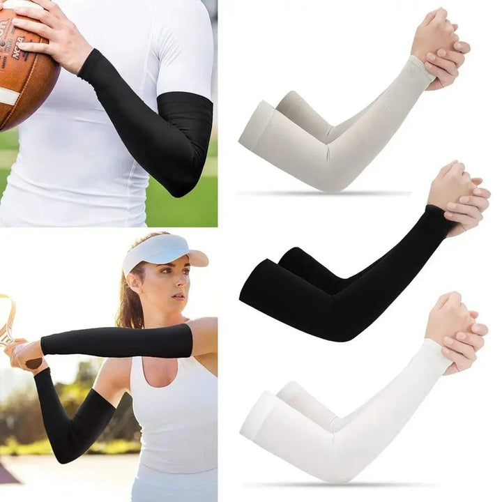 Sports & cycling UV protection arm sleeves. Essential sun block gear for outdoor activities.