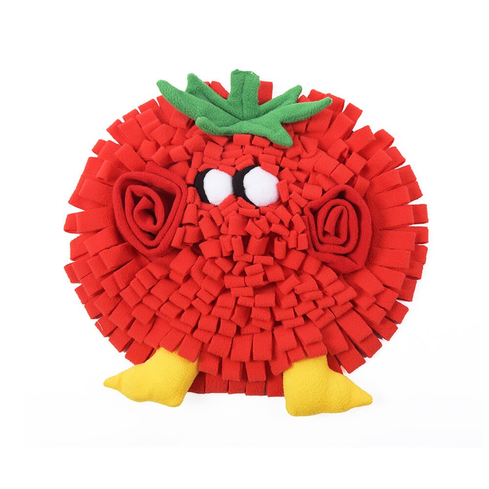 Slow feeder dog toy: vegetable snuffle mat helps prevent bloat and improves digestion for pets.