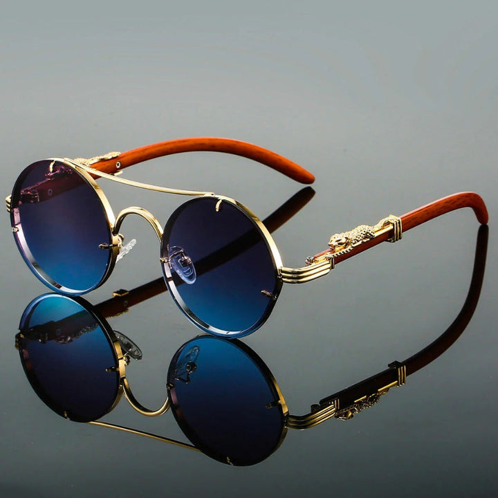 Unisex vintage double bridge sunglasses, retro style with UV400 protection. Ideal fashion accessory for eye safety.