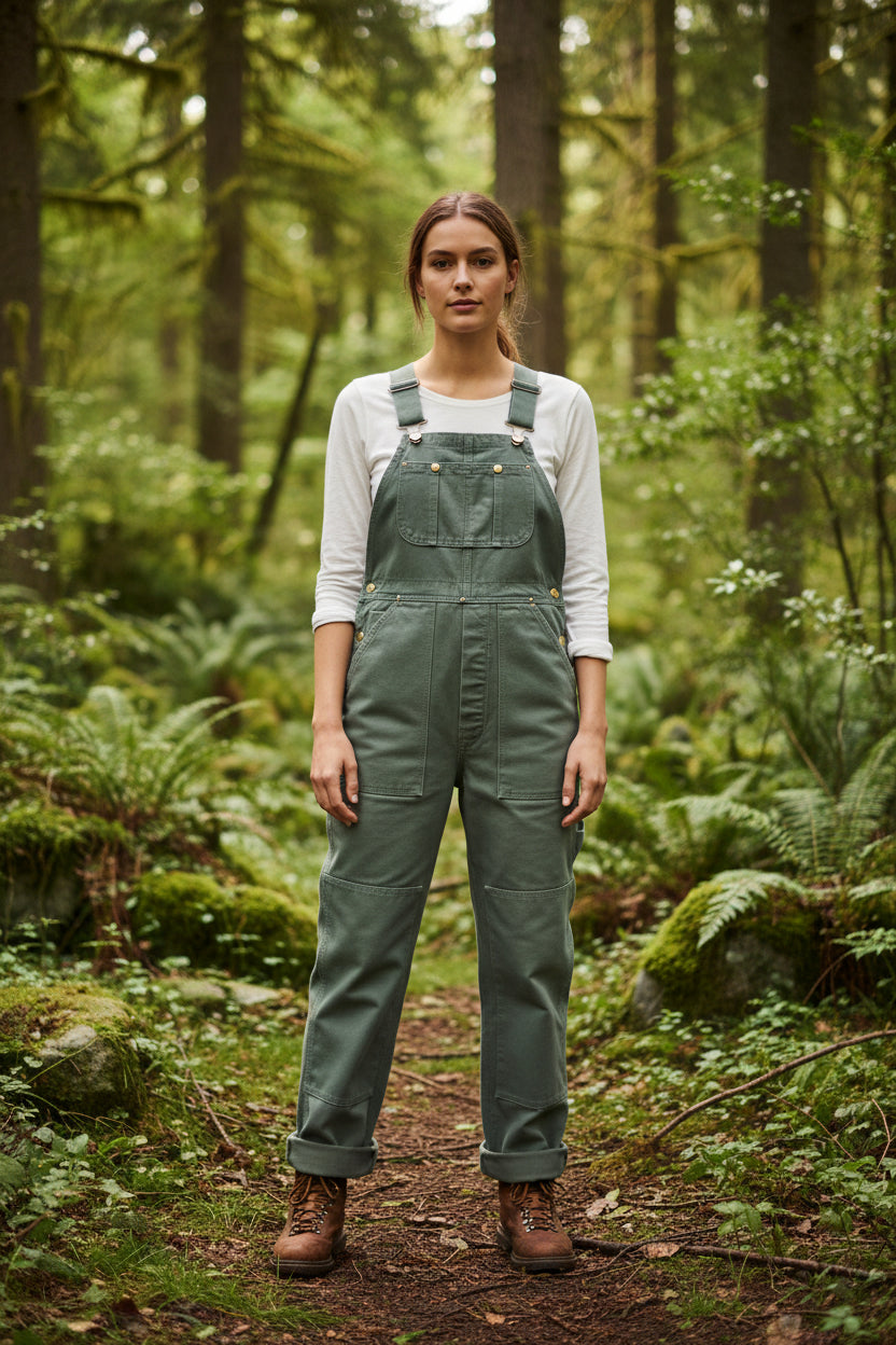 Unisex vintage-style bib overalls with adjustable straps for a classic, relaxed fit.