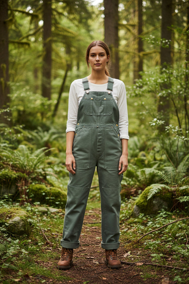 Unisex vintage-style bib overalls with adjustable straps for a classic, relaxed fit.