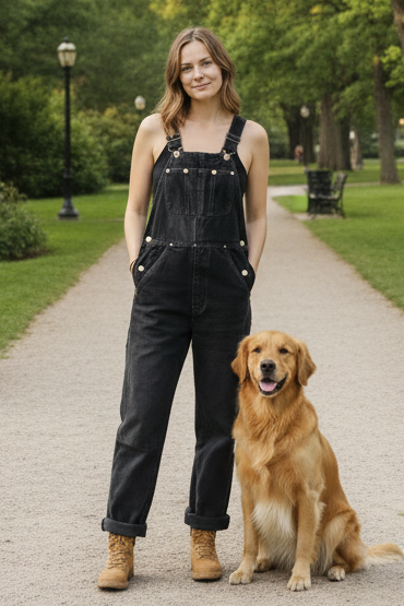 Vintage-style unisex bib overalls with adjustable shoulder straps & practical utility pockets.