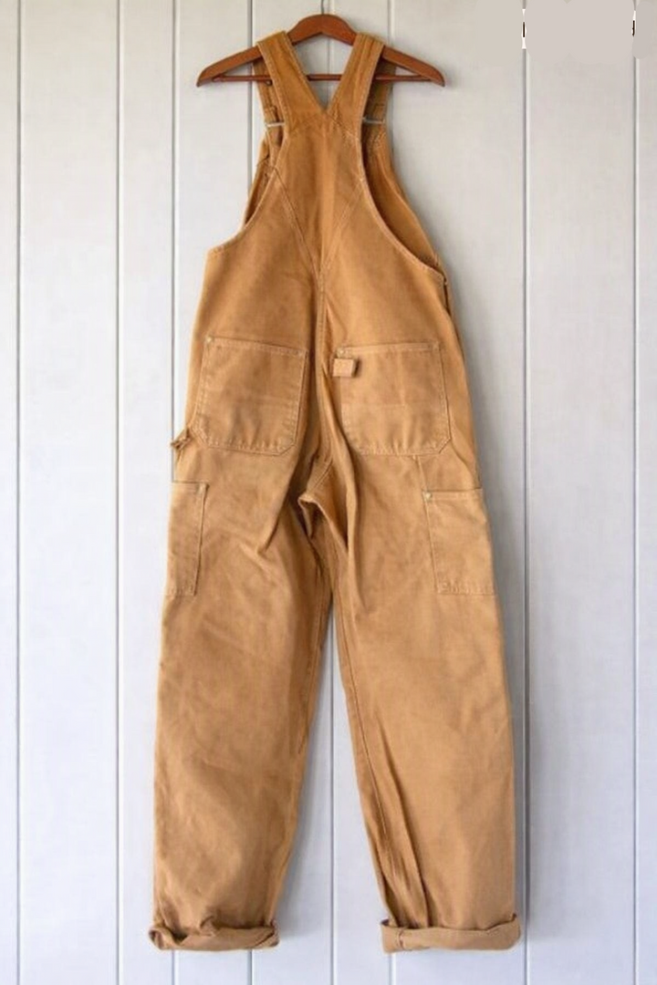 Fashionable unisex vintage overalls; comfortable, durable, and versatile for everyday wear. Adjustable straps.
