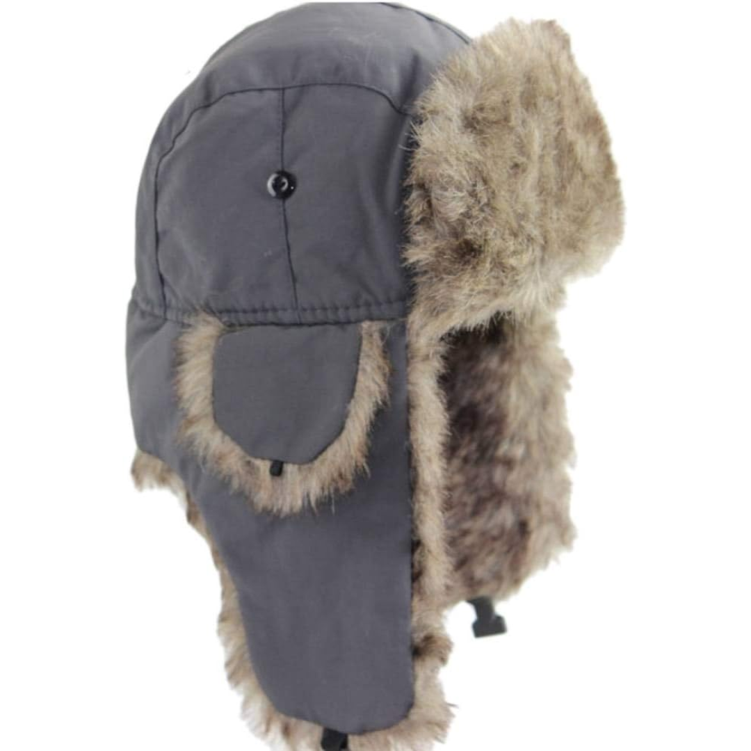 Unisex warm winter hat with ear flaps, great for skiing, snowboarding, and hiking.