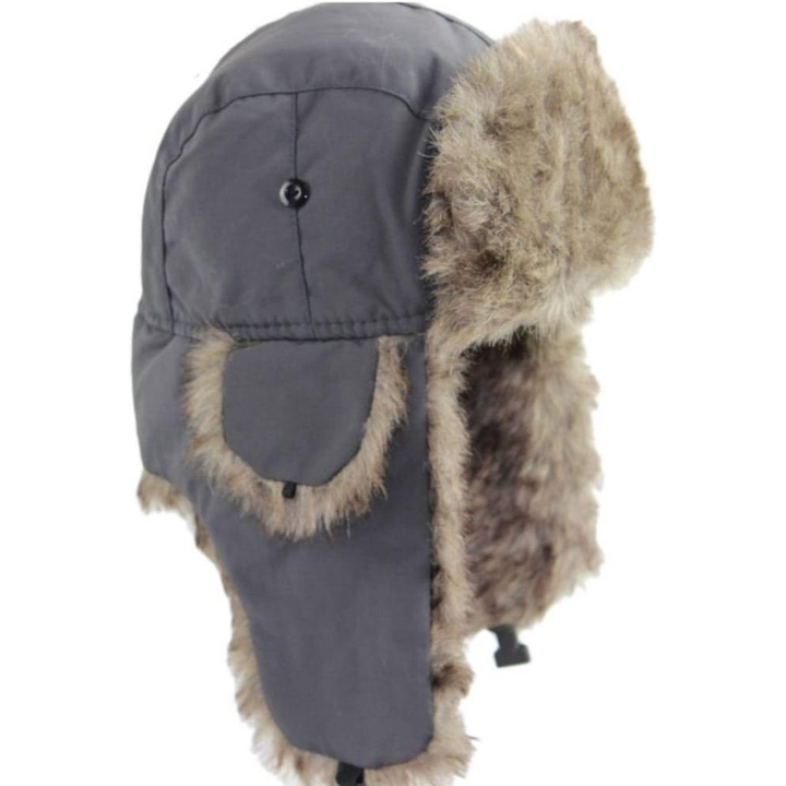 Unisex warm winter hat with ear flaps, great for skiing, snowboarding, and hiking.