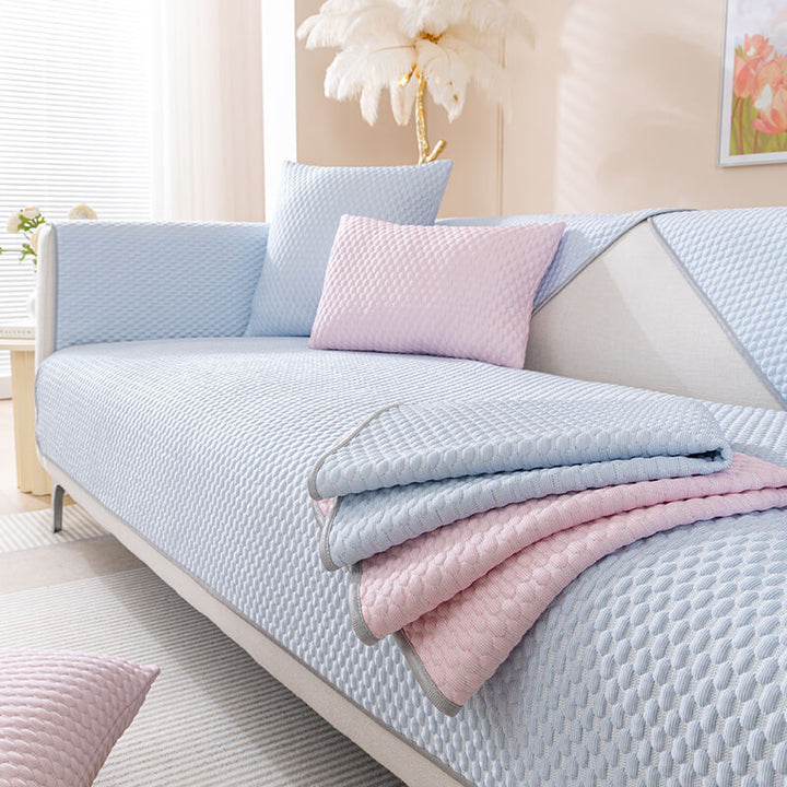 Measuring a sofa for a washable, cooling, anti-scratch slipcover to ensure proper furniture protection