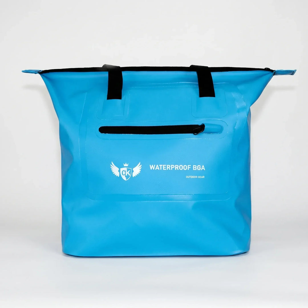 Water-resistant shoulder tote bag. Unisex, versatile for gym, beach, and travel. Durable outdoor bag.