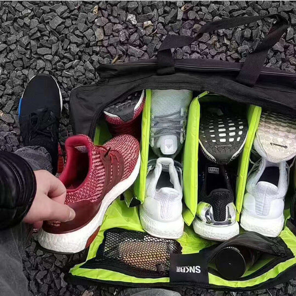 Water-resistant gym bag for men & women. Keep sneakers & workout gear dry and organized.