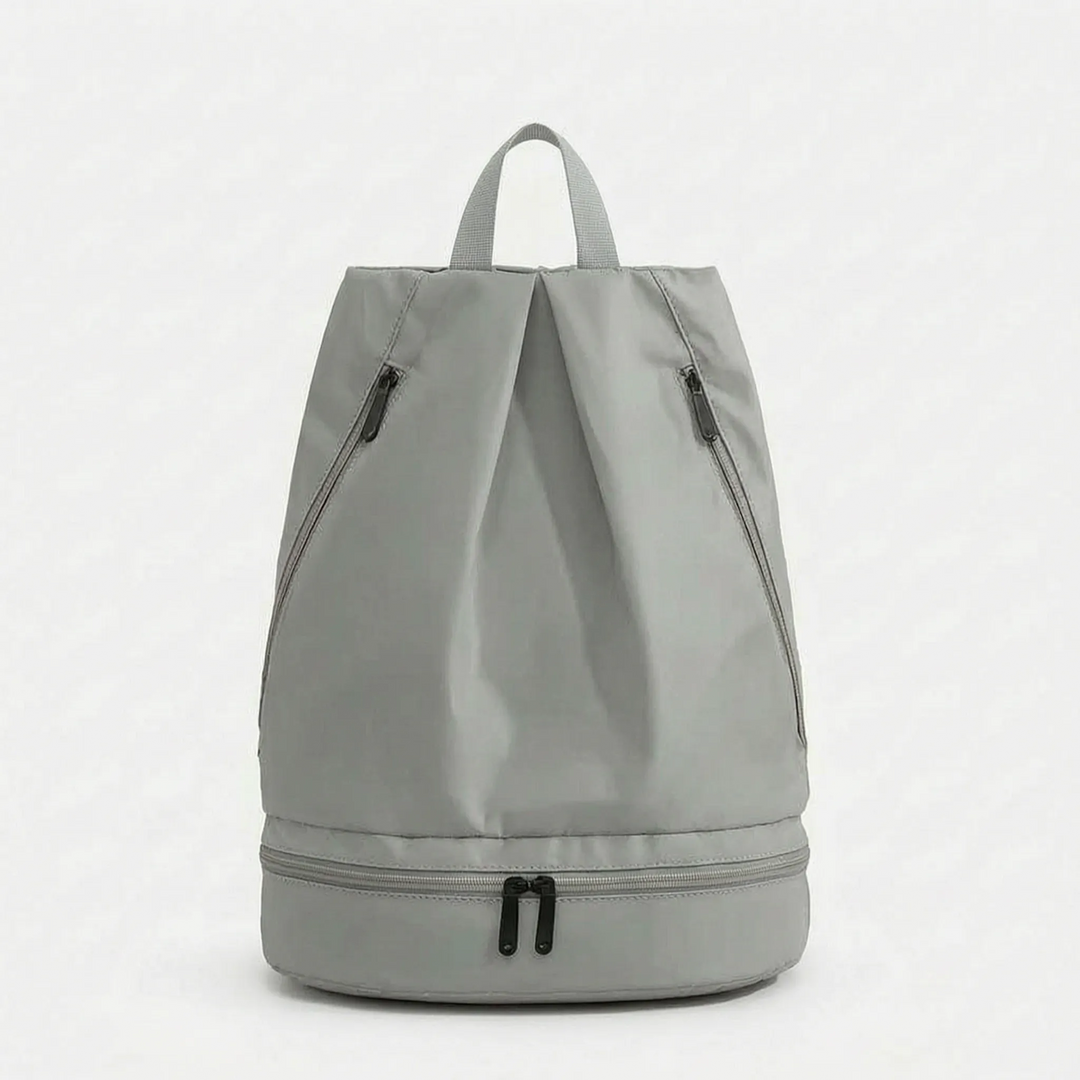 Rugged waterproof swim backpack for gear, also great for travel & outdoor hiking; made from tough polyester.