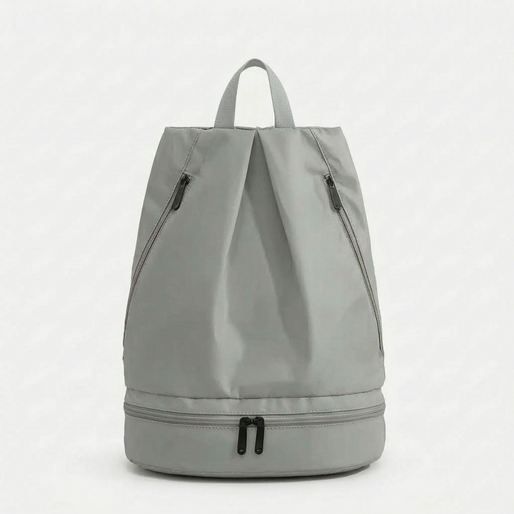 Rugged waterproof swim backpack for gear, also great for travel & outdoor hiking; made from tough polyester.