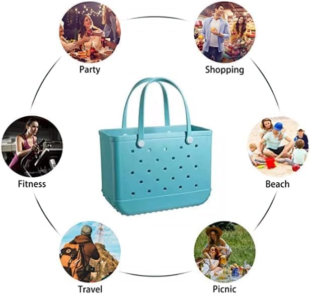 Durable waterproof carryall bag, designed for outdoor activities, travel, and market trips.