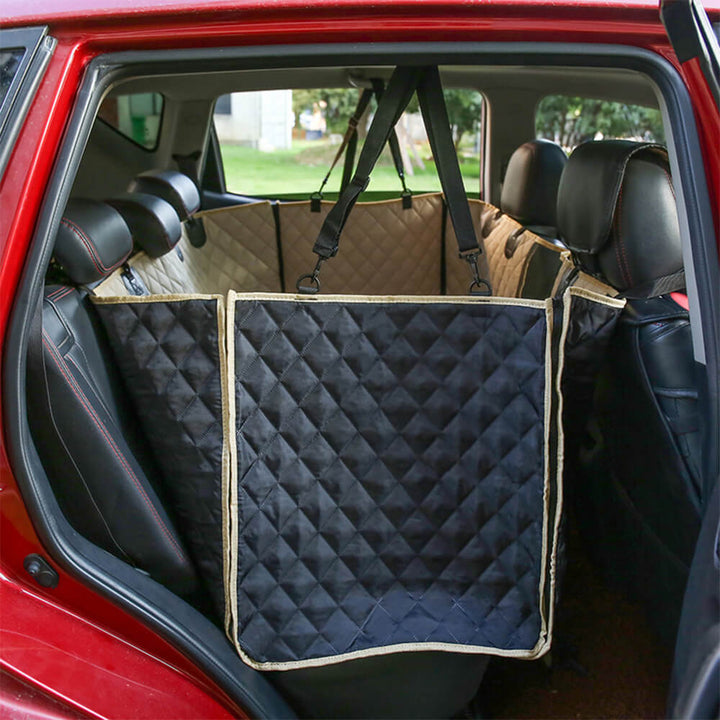 Pet travel essential: convertible car back seat cover, waterproof and durable for dogs of all sizes