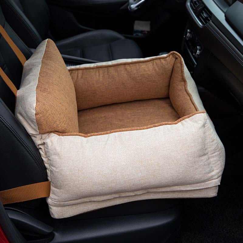 Durable dog car bed with waterproof lining, ensures pet safety during travel