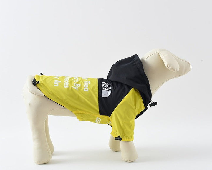 Back view of waterproof dog jacket, adjustable fit, showcasing good coverage for pets