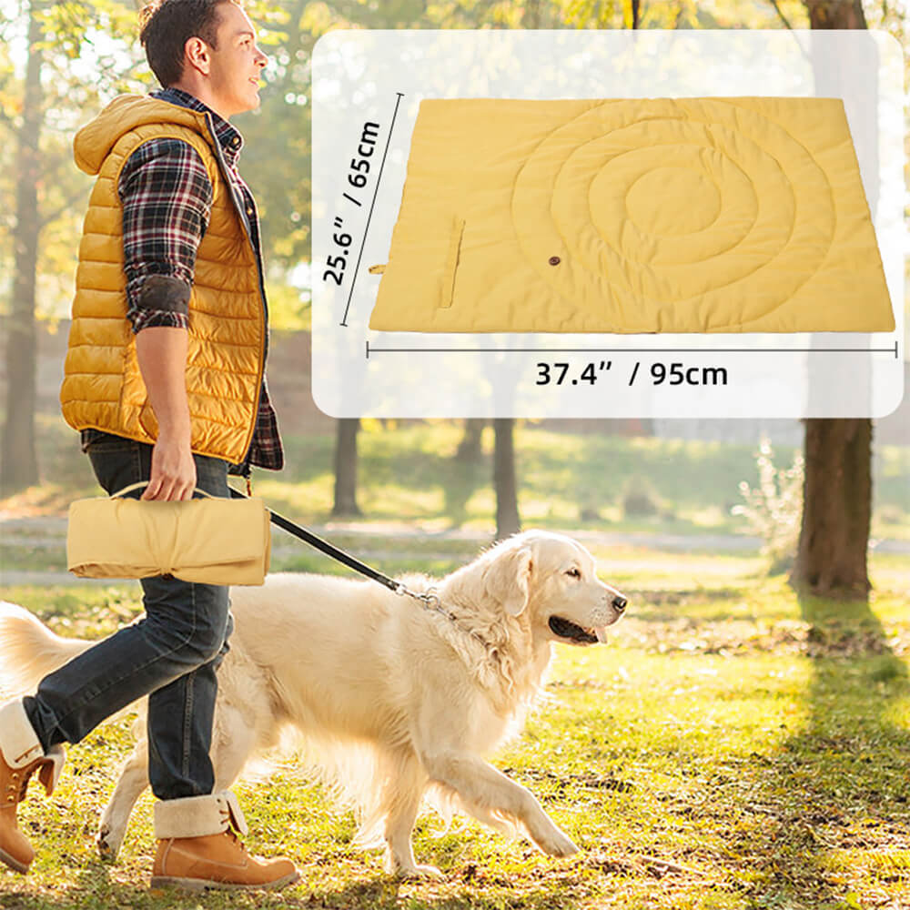 Pet car seat protector, waterproof & foldable. A must-have dog mat for camping and road trips.