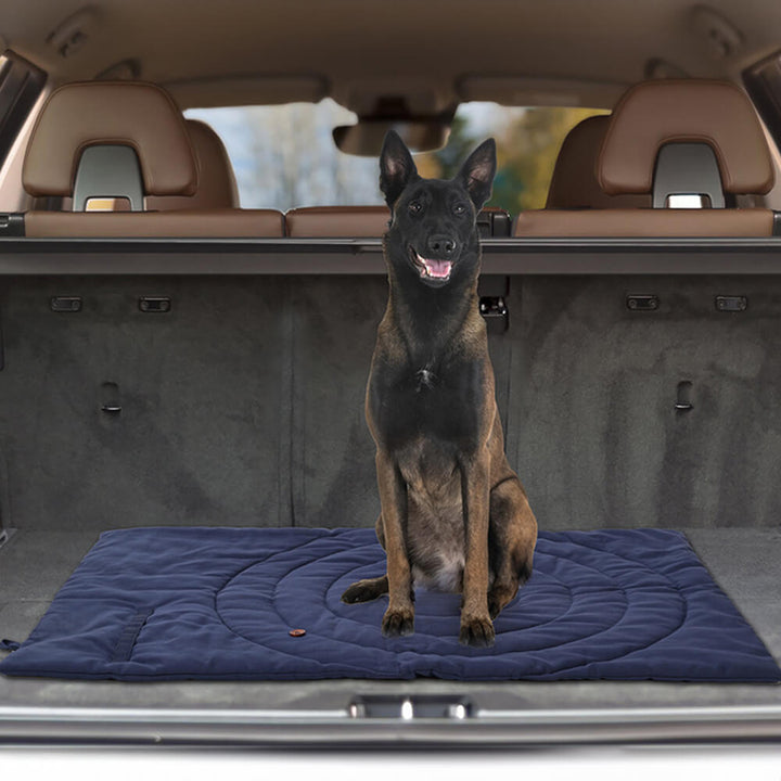 Stylish unisex waterproof foldable pet car seat mat, designed for ultimate pet travel comfort.