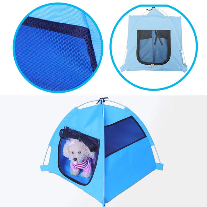 Collapsible pet tent & bed, waterproof material, a convenient dog or cat bed for travel
