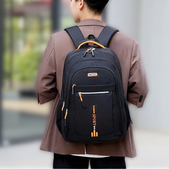 Unisex waterproof multi-compartment backpack for daily use, perfect for school or travel.