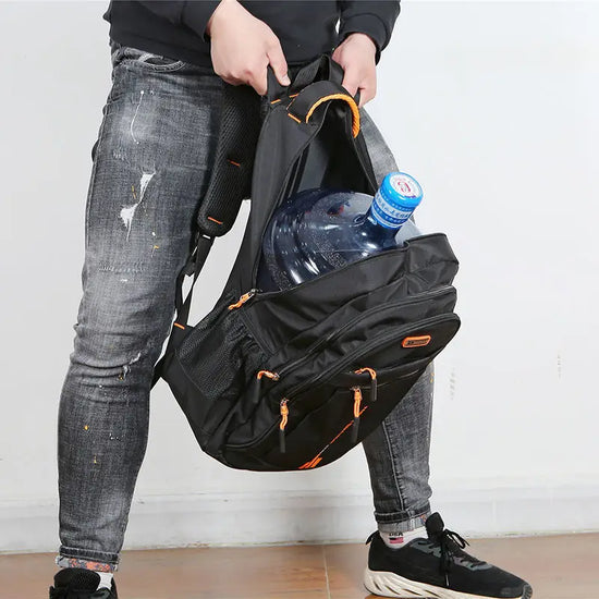 Durable waterproof travel backpack, multi-compartment design suitable for daily commute.