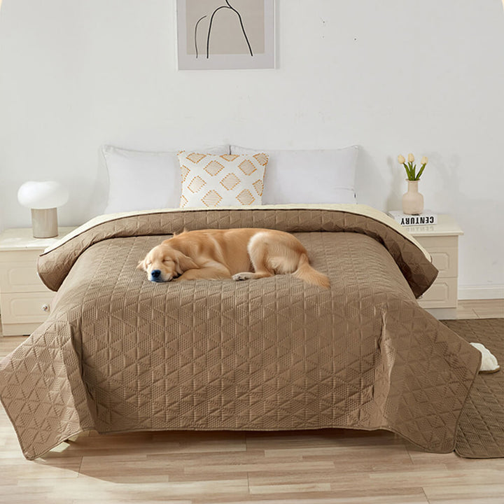 Unisex waterproof non-slip pet protector mat on a couch, guarding against spills and pet hair, pet supplies