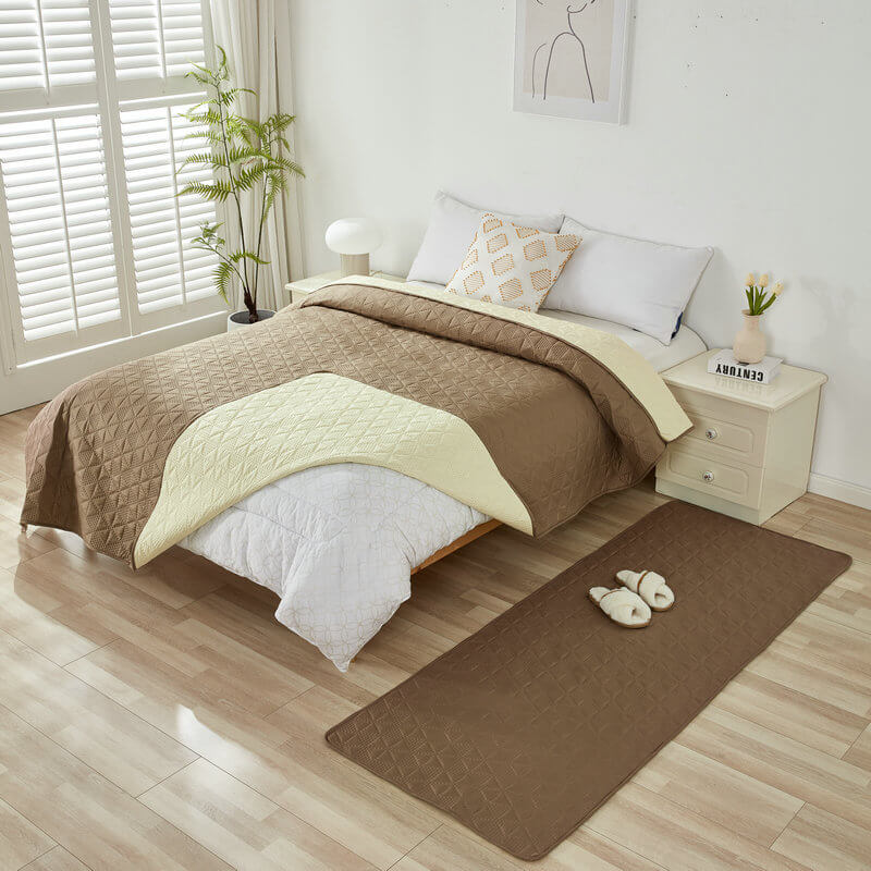 Unisex pet mat covering a car seat, demonstrating its multi-purpose use for pet travel, waterproof cover