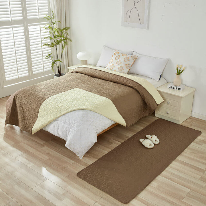 Unisex pet mat covering a car seat, demonstrating its multi-purpose use for pet travel, waterproof cover