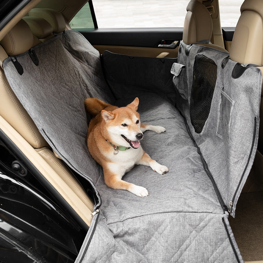 Unisex waterproof Oxford fabric pet car seat cover for dog travel, durable vehicle interior protection