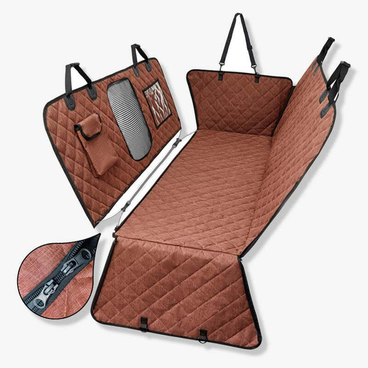 Unisex waterproof pet car seat cover for back seat, durable and easy to install dog travel gear