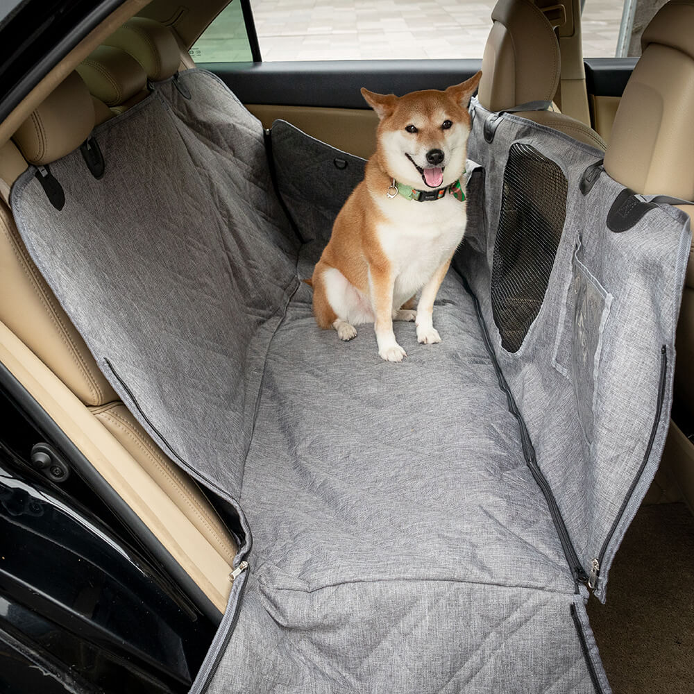 Heavy-duty waterproof pet car seat cover, scratch-resistant dog accessory, universal fit for vehicles