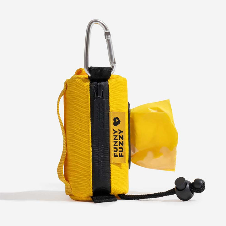 Pet supplies: a waterproof bag dispenser with extra waste bags, essential for dog owners