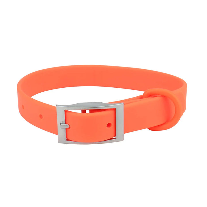 Collection of colorful waterproof PVC dog collars, adjustable, durable pet supplies