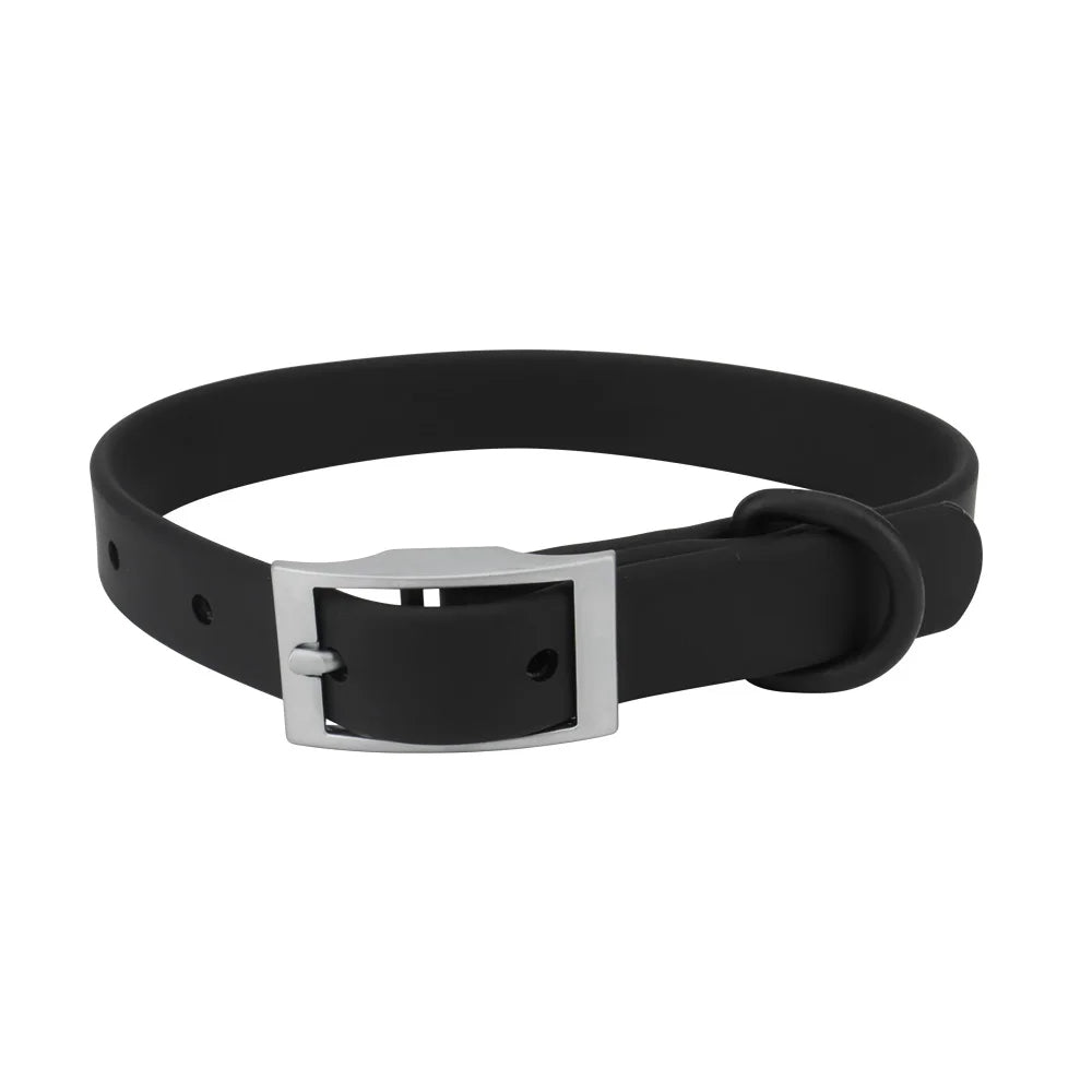 Lightweight green PVC dog collar, waterproof and adjustable, perfect for active pets
