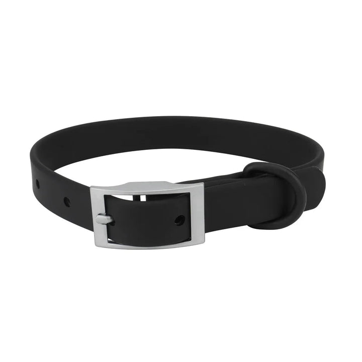 Lightweight green PVC dog collar, waterproof and adjustable, perfect for active pets