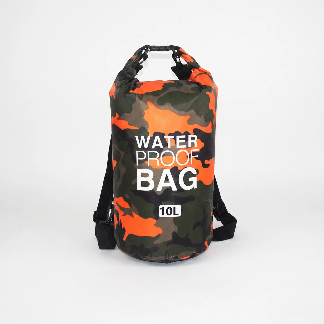 Stylish unisex dry bag with roll-top seal, perfect for beach days, swimming & short hikes.
