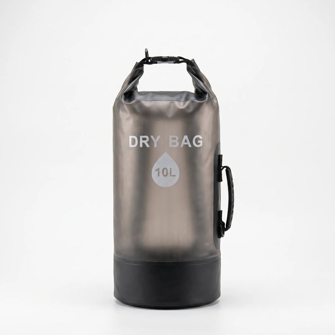 Durable dry bag with roll-top closure, ideal for hiking, camping & outdoor adventures.