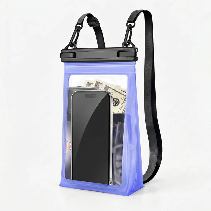 Unisex adventure gear: waterproof phone pouch, dry bag for beach, travel & water activities.