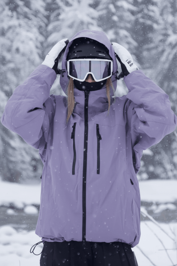 Unisex protective ski & snowboard jacket. Cold weather, windproof shell for active snow sports & outdoor wear.