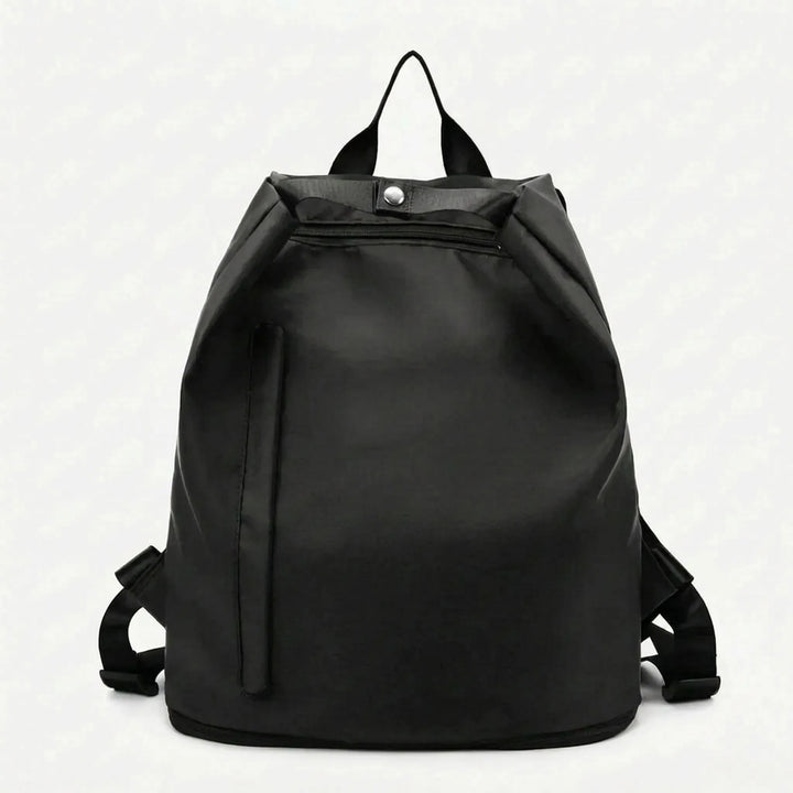 Organized unisex wet dry backpack featuring main, front, wet, and ventilated shoe compartments for all gear.