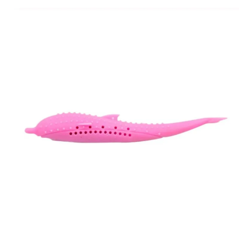 Cute whale pet chew toy in silicone, perfect for cats, offering dental benefits and entertainment.
