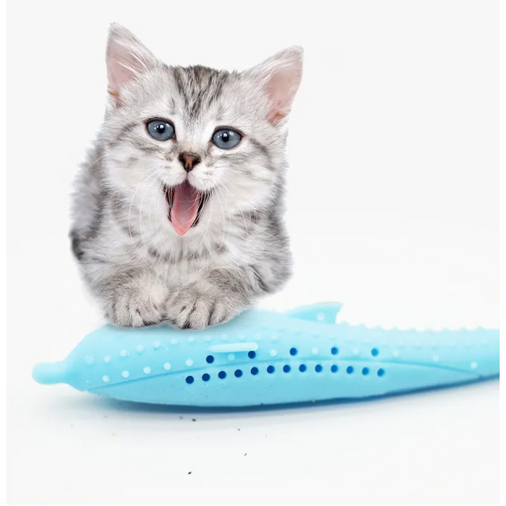 Dental care whale silicone toy for cats and small dogs, a durable and safe chew option.