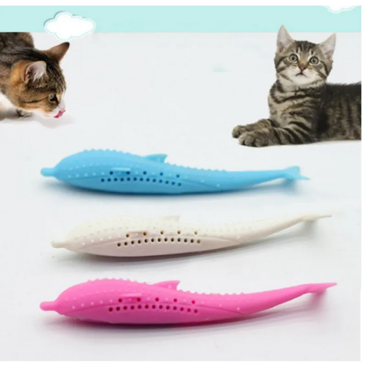 Unisex cat and dog chew toy, a whale-shaped silicone toy for interactive play and healthy teeth.