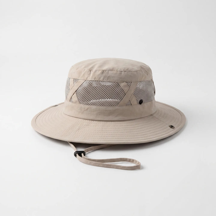 Sun protection wide brim hat for fishing & outdoor activities. Unisex, breathable design.