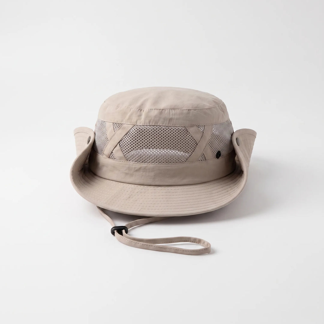 Unisex wide brim bucket hat for fishing. Offers sun protection, breathable for outdoor summer.