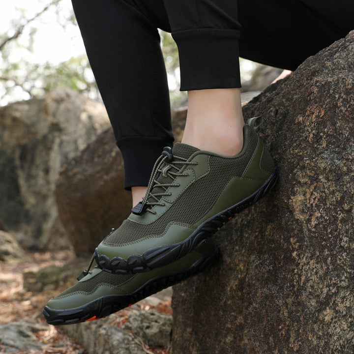 All-terrain wide toe box orthopedic hiking shoes for men & women, built for natural comfort.