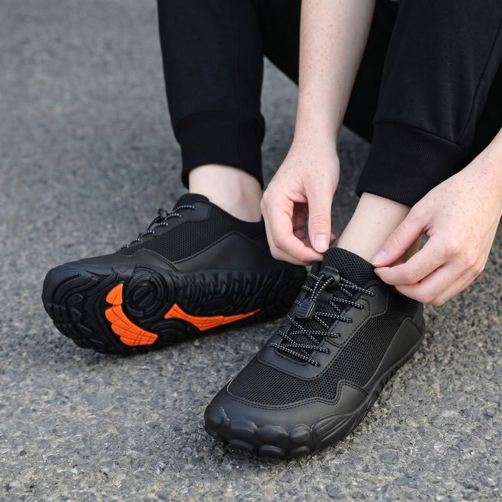 Orthopedic hiking shoes with arch support & wide toe box for ultimate foot health & comfort.