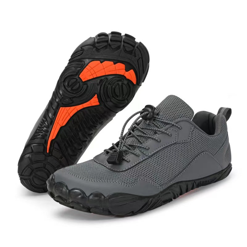Comfortable orthopedic hiking shoes with a wide toe box for improved foot health & natural fit.