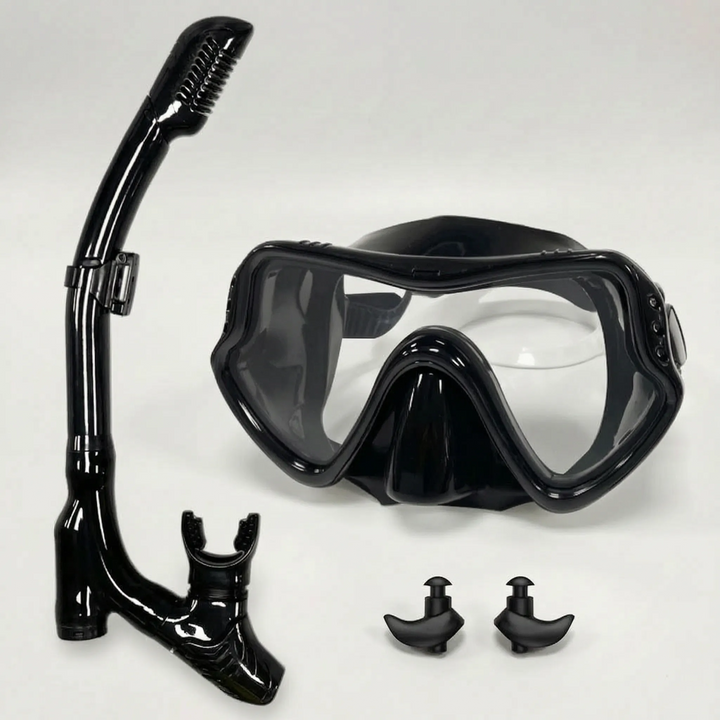 Unisex wide view snorkeling mask for adults enjoying water sports and amazing underwater views.